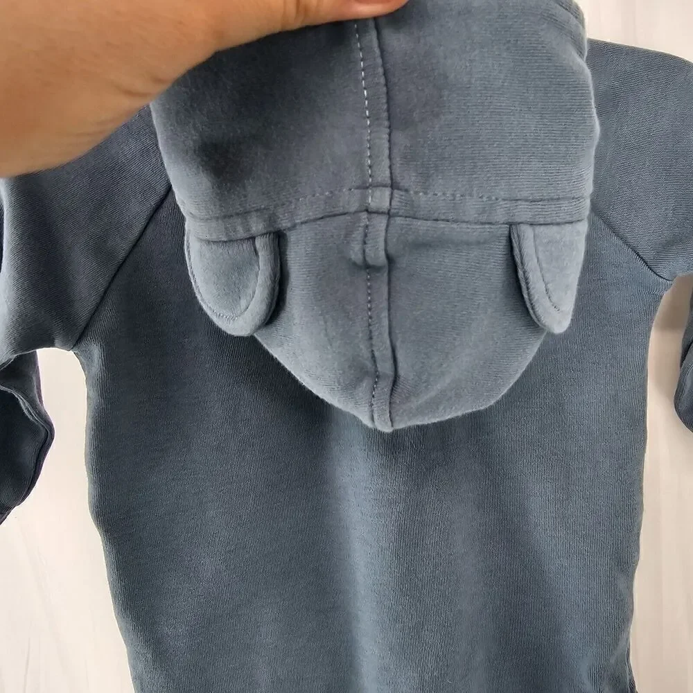 Kate Quinn Blue Baby Boys Size 3-6 Months Bubble Hooded With Ears